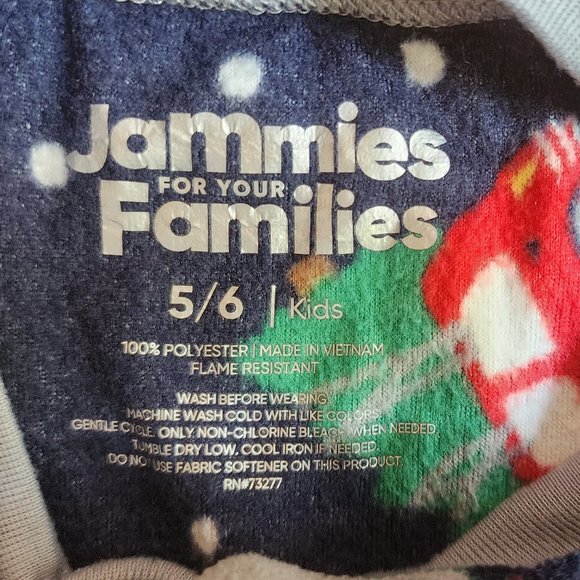 Jammies For Your Families Fleece One-Piece Christmas Pajama Set Size 5/6 - Picture 5 of 11